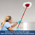 Mop Replace Heads Mop Handle and Mop Base Replacement for O Cedar EasyWring 1-Tank Spin Mop System, 2 Microfiber Mop Head Refills, 4-Section Iron