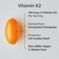 Sports Research Vitamin K2 as MK7 with Organic Coconut MCT Oil | Non-Gmo Verified, Vegan Certified (60 Veggie-Softgels)
