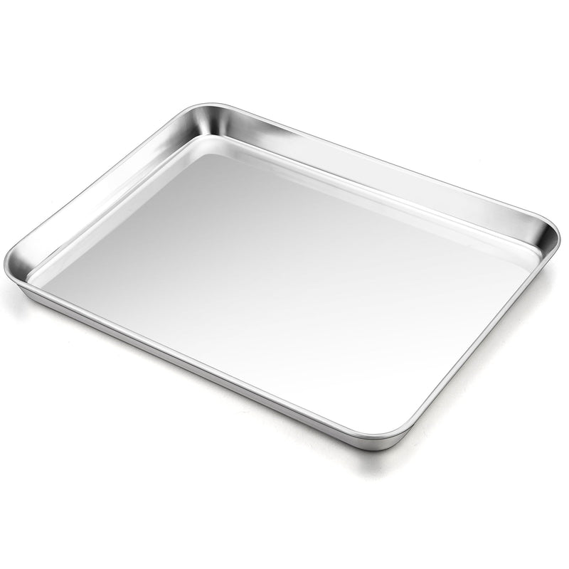P&P CHEF 16 Inch Baking Cookie Sheet, Oven Pan Tray Stainless Steel Sheet Pan for Kitchen, Oven Bakeware for Multi Uses, Shiny Look & Dishwasher