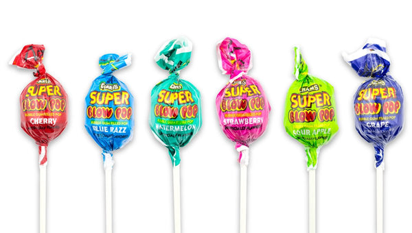 Charms Super Blow Pop Lollipops - Dual Candy and Gum Suckers - Bulk Treats for Kids and Adults - Assorted Flavors, 48 Count