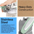 The Original GORILLA GRIP Heavy Duty Stainless Steel Smooth Edge Manual Can Opener and Bottle Openers, Soft Ergonomic Handle, Oversized Handheld
