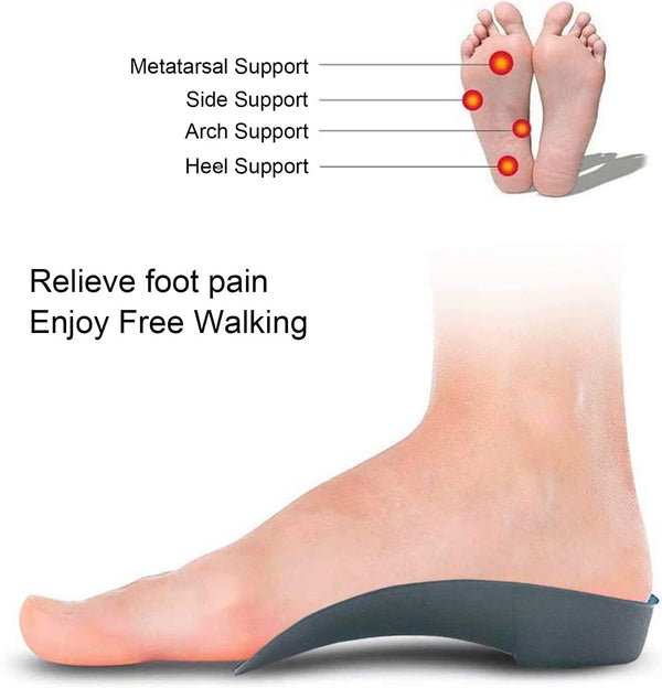 Rooruns Fitfeet Orthotic Inserts 3/4 Length, High Arch Support Foot Insoles for Over-Pronation, Plantar Fasciitis, Flat Feet - Shoe Inserts for