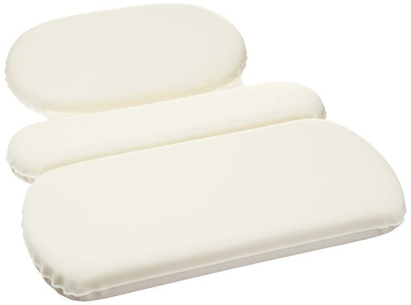 Amazon Basics Bath Tub Neck and Back Support Pillow with Non-Slip Suction Cups, Waterproof, Thick Padded 3-Panel, Easy to Clean, Off-white