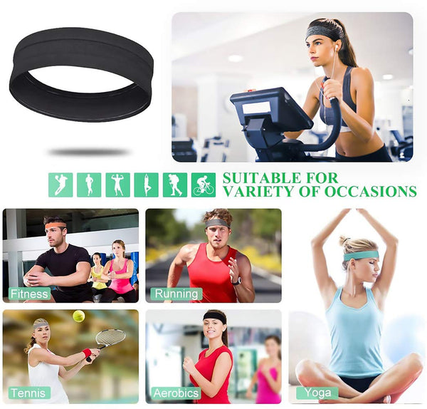 6Pack Sweat Bands Headbands for Women Workout, Women'S Fashion Non Slip Headband, Moisture Wicking Sweatband for Sports Running Athletic Yoga
