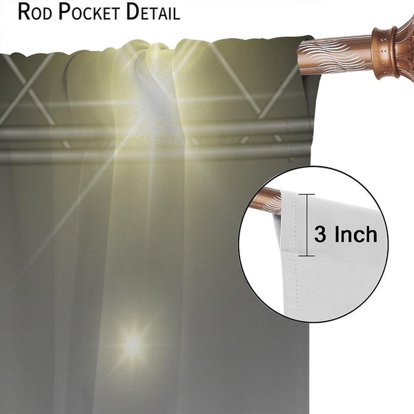 Rock Music Curtains, Teens Boys Electronic Musical Instrument Curtain Guitar Drum Speaker Window Drapes for Bedroom Living Room 42" W X 45" L