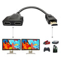BATU HDMI Splitter Adapter Cable - Splitter 1 in 2 Out Male to Dual HDMI Female 1 to 2 Way for HD, LED, LCD, TV, Support Two the Same Tvs at the