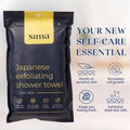Exfoliating Washcloth Face & Body Scrub Towel - Japanese Exfoliating Towel with Hexagon Fibers, Body Scrubber with 2 Sides for Scrubbing &