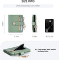 POIUGOYA Slim Wallet for Women,Rfid Blocking Bifold Credit Card Holder with Zipper Coin Pocket,Id Window,Keychain