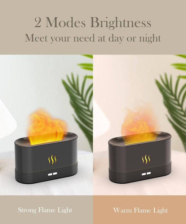 Flame Air Diffuser Humidifier,Upgraded Scent Diffuser for Essential Oils,Ultrasonic Aromatherapy,Fire Mist Humidi with 2 Brightness,Auto-Off