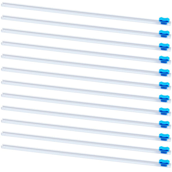 CRASPIRE 12Pcs Plastic Wrap Slide Cutter 12" Self Adhesive Two Way Cling Film Wrap Dispenser Sliding Cutters Replacement Reusable for Kitchen Home