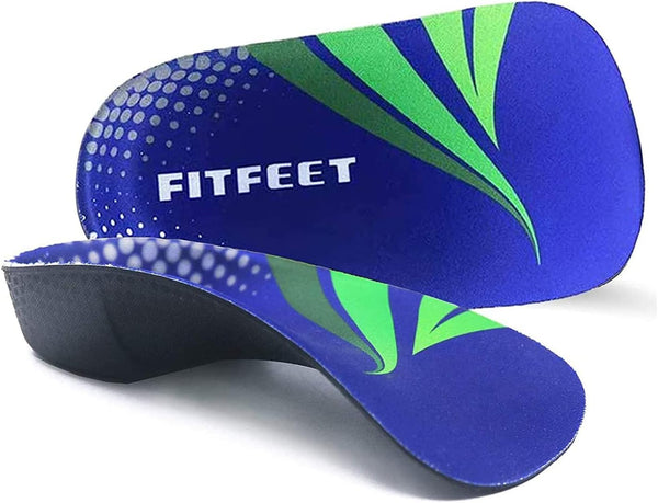 Rooruns Fitfeet Orthotic Inserts 3/4 Length, High Arch Support Foot Insoles for Over-Pronation, Plantar Fasciitis, Flat Feet - Shoe Inserts for