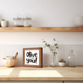 Olive You Signs, Home Kitchen Decor, Box Sign Wood Desk Sign Decors, Cute Kitchen Decor for Shelf, Olive Branch Sign, Farmhouse Decors, Home Bar
