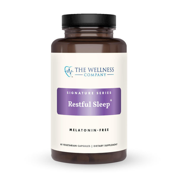 The Wellness Company Restful Sleep | 60 Capsules (1 Month Supply) | Natural Melatonin-Free Sleep Support | Non-Gmo, Vegan, Gluten Free | for
