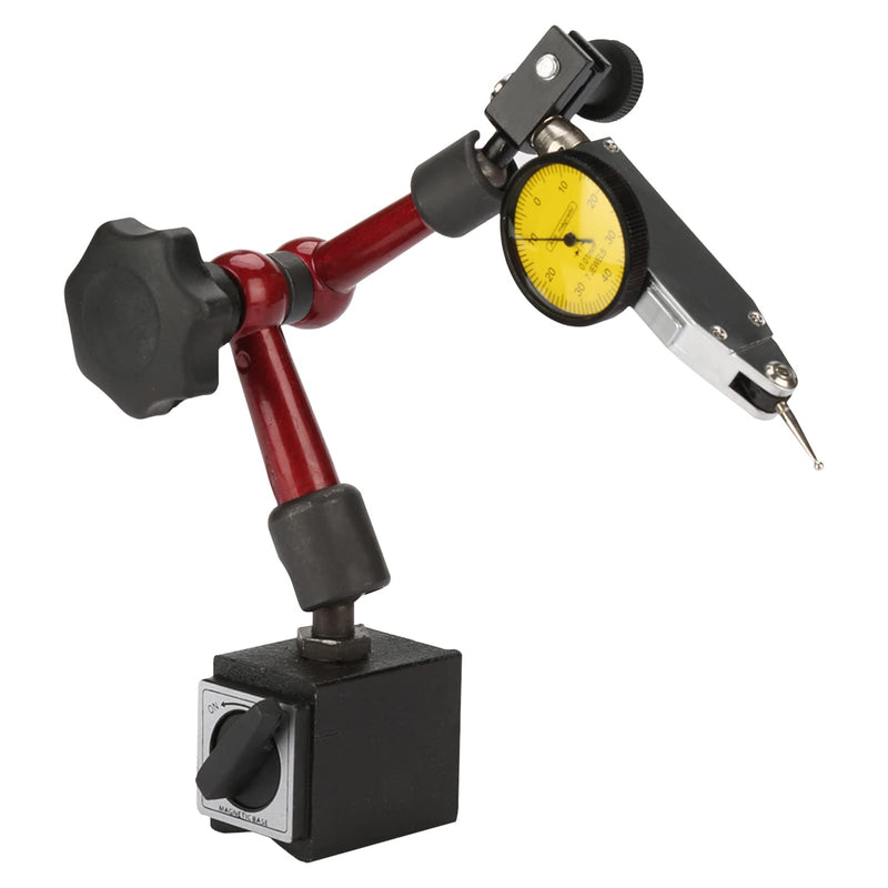 EVTSCAN 0 to 0.8Mm Lever Type Test Indicator with Magnetic Base Set, 32Mm Dial Diameter with Rotating Bezel and 200Mm Flexible Adjustable Arm