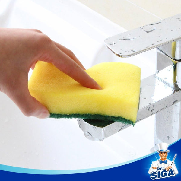 MR.SIGA Heavy Duty Scrub Sponge, 24 Count, Size:11 X 7 X 3Cm, 4.3" X 2.8" X 1.2