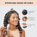Kitsch Satin Heatless Hair Curler Styling 5Pc Gift Set - Satin Heatless Hair Curler W/ 2 Scrunchies, Ceramic Thermal Roller & Claw Clip, Gifts for