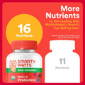 Smartypants Organic Kids Multivitamin Gummies: Probiotics, Omega 3 (ALA), Vitamin D3, C, Vitamin B12, B6, A, K & Zinc for Immune Support, Biotin,