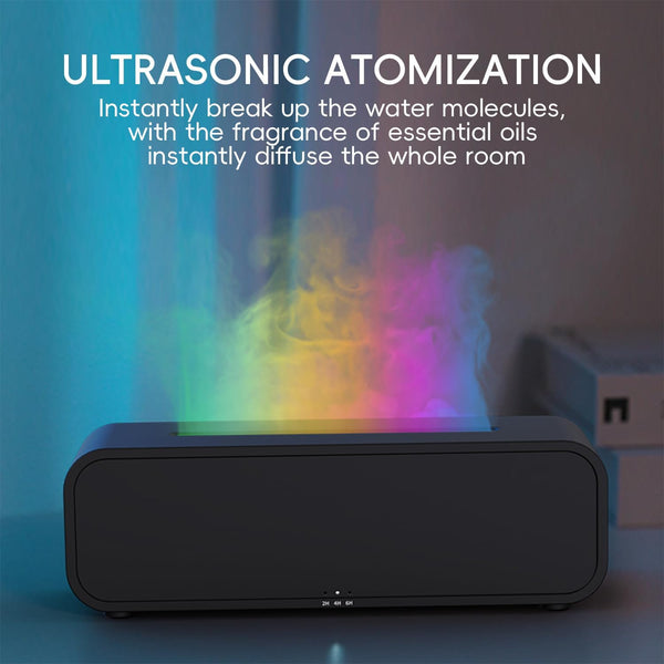 Essential Oil Diffuser, Music Sync Fire Flame Aromatherapy Diffuser, 250Ml Cool Mist Humidifier, Scent Aroma Diffuser with 7 Colors Light, Remote