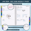 2025-2026 Planner - Weekly & Monthly Planner Runs Jul 2025 to Jun 2026, 6.25" X 8.25", 12 Monthly Tabs, 14 Notes Page, Plastic Pocket, Flexible