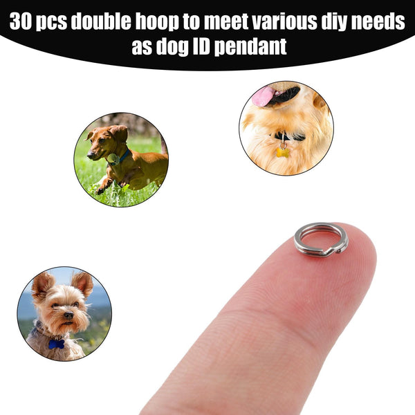 30Pcs Split Rings, 8Mm Stainless Steel Small Key Chain Mini Keychain Rings Split Open Jump Rings for Jewelry Making Metal Keyring Connectors Key