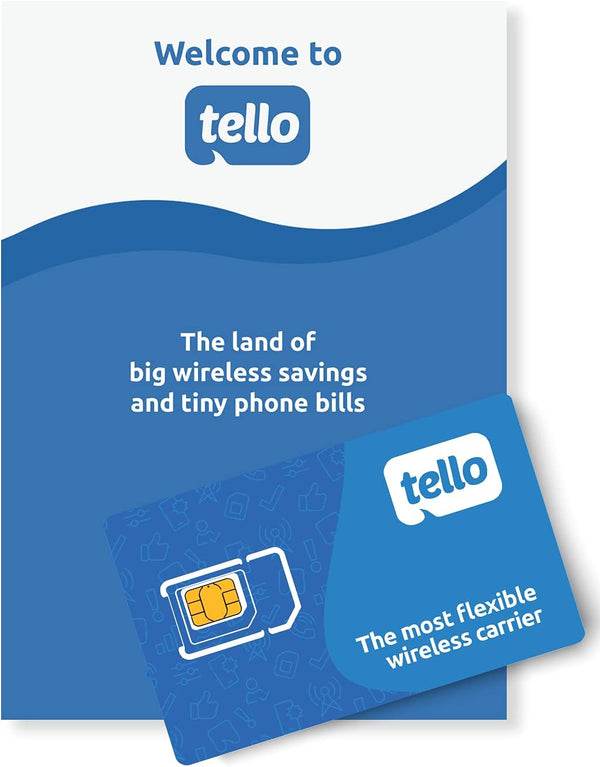 Tello Mobile - US Prepaid SIM Card (3 in 1) | Bring Your Own Phone Kit | Phone Plans Starting at $5/Mo up to $25/Mo | Nation-Wide 4G LTE/5G Coverage