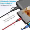 Puxnoin Multi Charging Cable 5 in 1, 2Pack 4FT USB C Multi Charger Cable Universal Multiple Charging Cord with USB C/Micro USB Connectors for Most