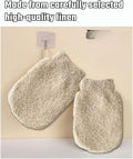 Linen Back Scrubbers+Double Thickened Waterproof Layers Bathing Hat+Linen Exfoliating Shower Bath Gloves,Bath Accessories Setï¼Reusable,For Body,