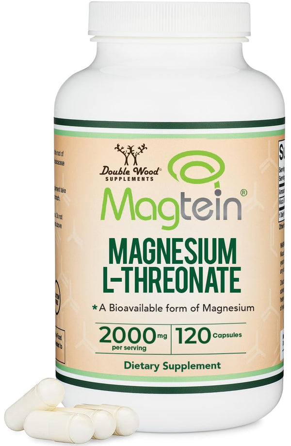Magnesium L Threonate, Magteinâ¢, Sleep and Cognitive Support â High Absorption â Most Bioavailable Form of Magnesium â 2,000 Mg â 120