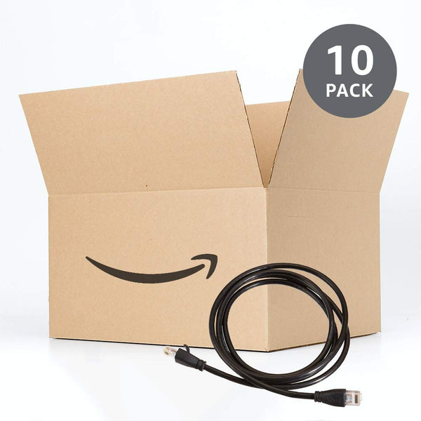 Amazon Basics RJ45 Cat 6 Ethernet Patch Cable, 1Gpbs Transfer Speed, Gold-Plated Connectors, 5 Foot - 10-Pack, Black