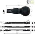VESSEL BALL GRIP 1/4" Hex. Bit Interchangeable Screwdriver (Bit 3PC. (+1, +3 / +2, -6 / PZ2, PZ3) SET. 220W3J1)