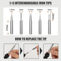 Soldering Iron Kit, 60W Soldering Iron with 5Pc Interchangeable Tips, 10-In-1 Adjustable Temperature Solder Welding Tools, Fast Heating,