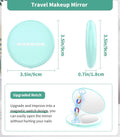Wobsion LED Lighted Travel Makeup Mirror, 1X/10X Magnification, Compact, Portable for Handbag, Purse, Pocket, 3.5 Inch Illuminated, Folding,