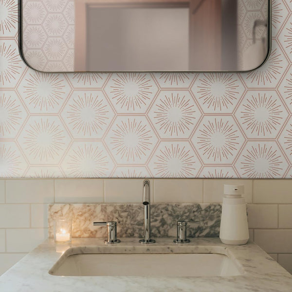 Tempaper Metallic Autumn Bronze Hello Sunshine Removable Peel and Stick Wallpaper, 20.5 in X 16.5 Ft, Made in the USA