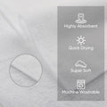 HOMEXCEL Microfiber Washcloths 12 Pack, Highly Absorbent and Soft Face Towel, Multi-Purpose White Wash Cloths for Bathroom, Hotel, Spa, Gym, and