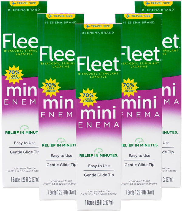 Fleet Bisacodyl Enema, Ready to Use - 1.25 Oz (Pack of 5)