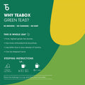 Teabox Green Tea Sampler Bags | 100% Natural I Immunity Boosting Sampler Pack | USDA Certified Organic Green Tea (100 Count (Pack of 1))