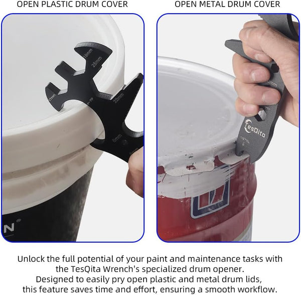 Multifunction Combination Wrench, Steel Black Maintenance Tools with Open Gearwrench and Bucket Opener, 6,8,10,12,17,19,22-40Mm Wrench for Nut