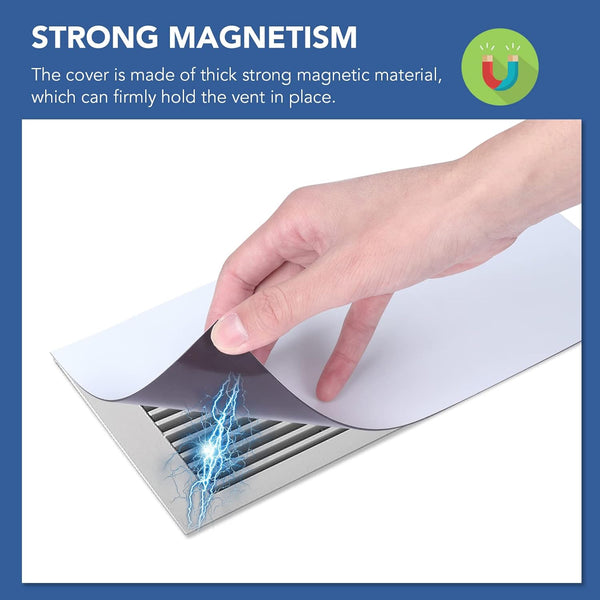 DIYMAG 8Pack Strong Magnetic Vent Covers, Vent Covers for Home Floor Standard Air Registers, 5.5 Inch X 12 Inch Air Vent Covers for Floor Wall and