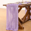 Socomi Lilac Purple Lavender Cheesecloth Table Runner Summer Boho Rustic Gauze 120 Inch 10FT Cheese Cloth Runner for Wedding Party Baby Shower