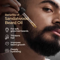 Gya Labs Sandalwood Beard Oil for Men Growth - 100% Pure Natural Beard Growth Oil for Men with Organic Argan & Jojoba - Moisturizes, Softens &