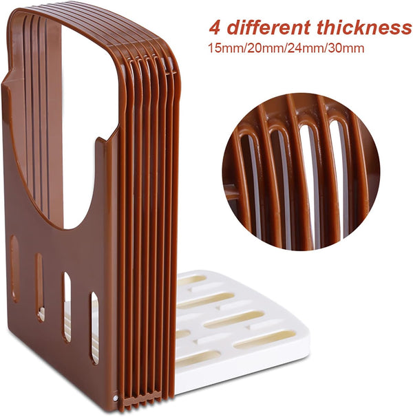Bread Slicer for Homemade Bread with Rubber Feet Paddings and E Book Loaf Cutter Machine Foldable Adjustable