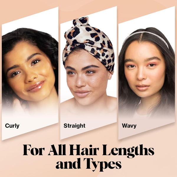 Kitsch Microfiber Hair Towel Wrap for Women - Microfiber Towel, Super Absorbent, Quick Dry, Anti-Frizz - for Long and Short Hairs, Turbans for