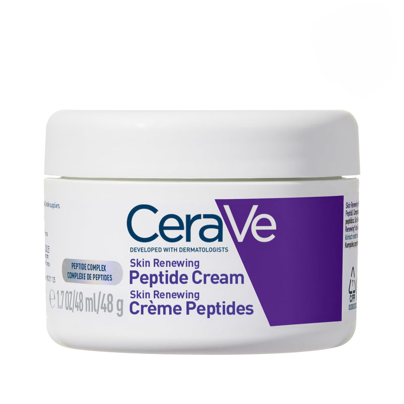 Cerave Skin Renewing Night Cream, Niacinamide, Peptide Complex, and Hyaluronic Acid Moisturizer for Face, 1.7 Ounce, Packaging May Vary