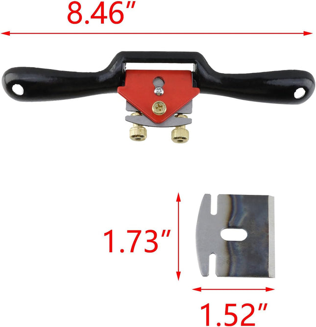 T Tulead Metal Spokeshave Adjustable Spoke Shave Woodworking Hand Cutting Tool with Blades
