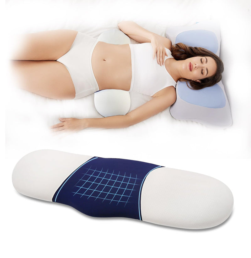 Menlo Park Lower Back Pain Relief Pillow,Memory Foam Back Waist Pillows for Bed,Lumbar Support Pillow for Sleeping,Bed Rest Pillow with Cooling