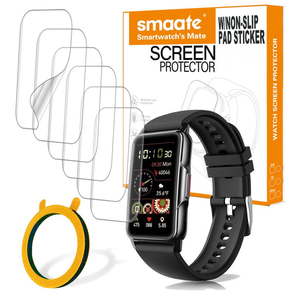 Screen Protector Compatible with Bestinn 1.47" and Mindrose H80 1.47â Smartwatch, Soft TPU, 6 Pieces, Bubble Self-Healing