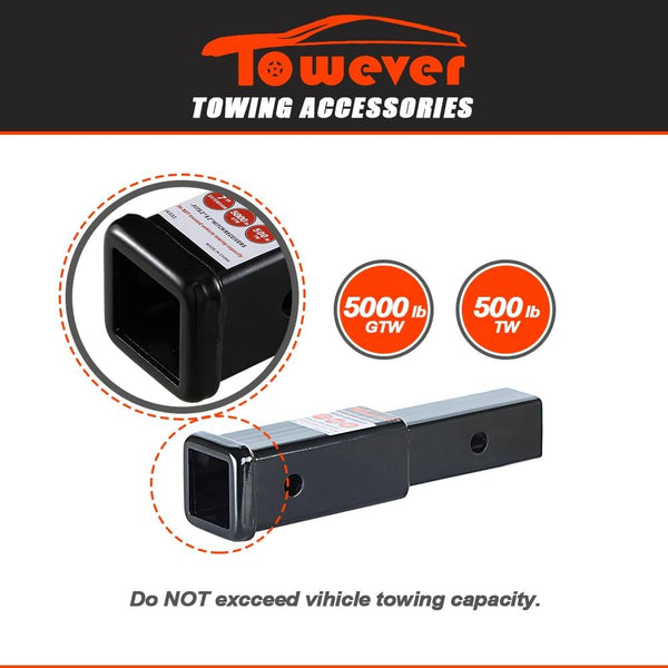 84332 Towever Trailer Hitch Extender 2 Inch Trailer Hitch Receiver Tube Extension, 7 Inches Length, 3500 Lbs. GTW