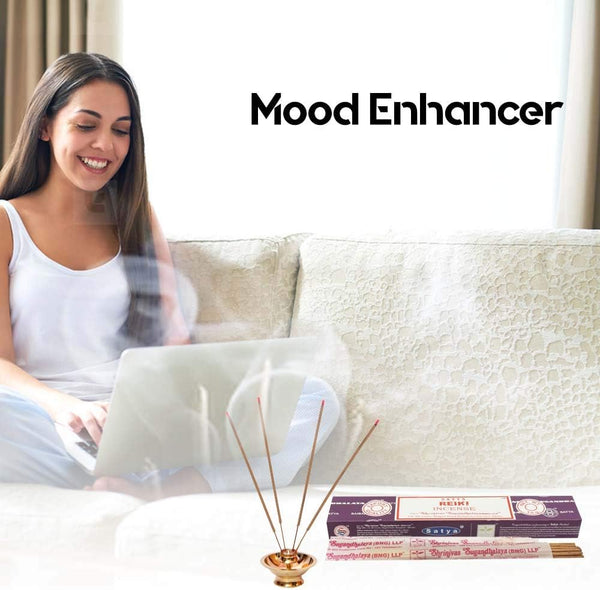 Satya Incense Sticks, 12 Count - Nag Champa Reiki, Original from Srinivas Sugandhalaya Factory