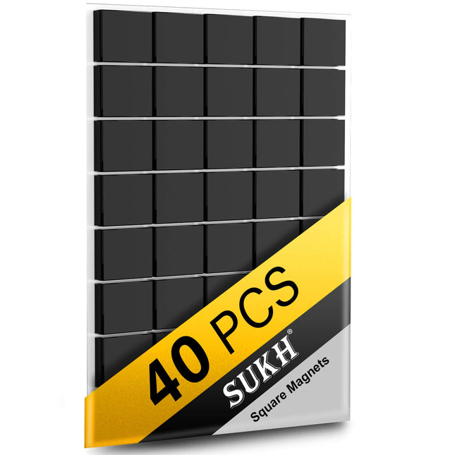 Sukh Square Magnets Magnetic Tape-Strip - 40 PCS Magnet Sheets Magnets with Adhesive Backing Magnet on One Side Self Adh