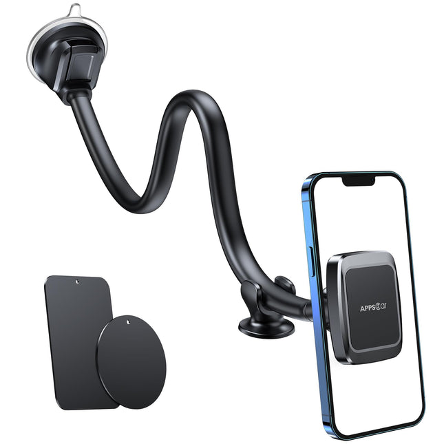 Apps2Car Magnetic Phone Holder Mount with 13-Inch Flexible Long Arm & 6 Strong Magnets, Anti-Shake Holder for Truck Wind